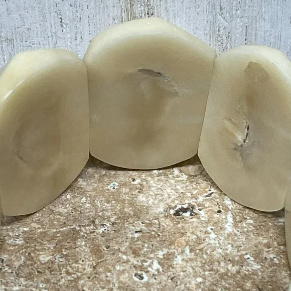 Cream Faceted Stretch Bracelet - Women's Fashion Bracelet - Picture 2 of 8